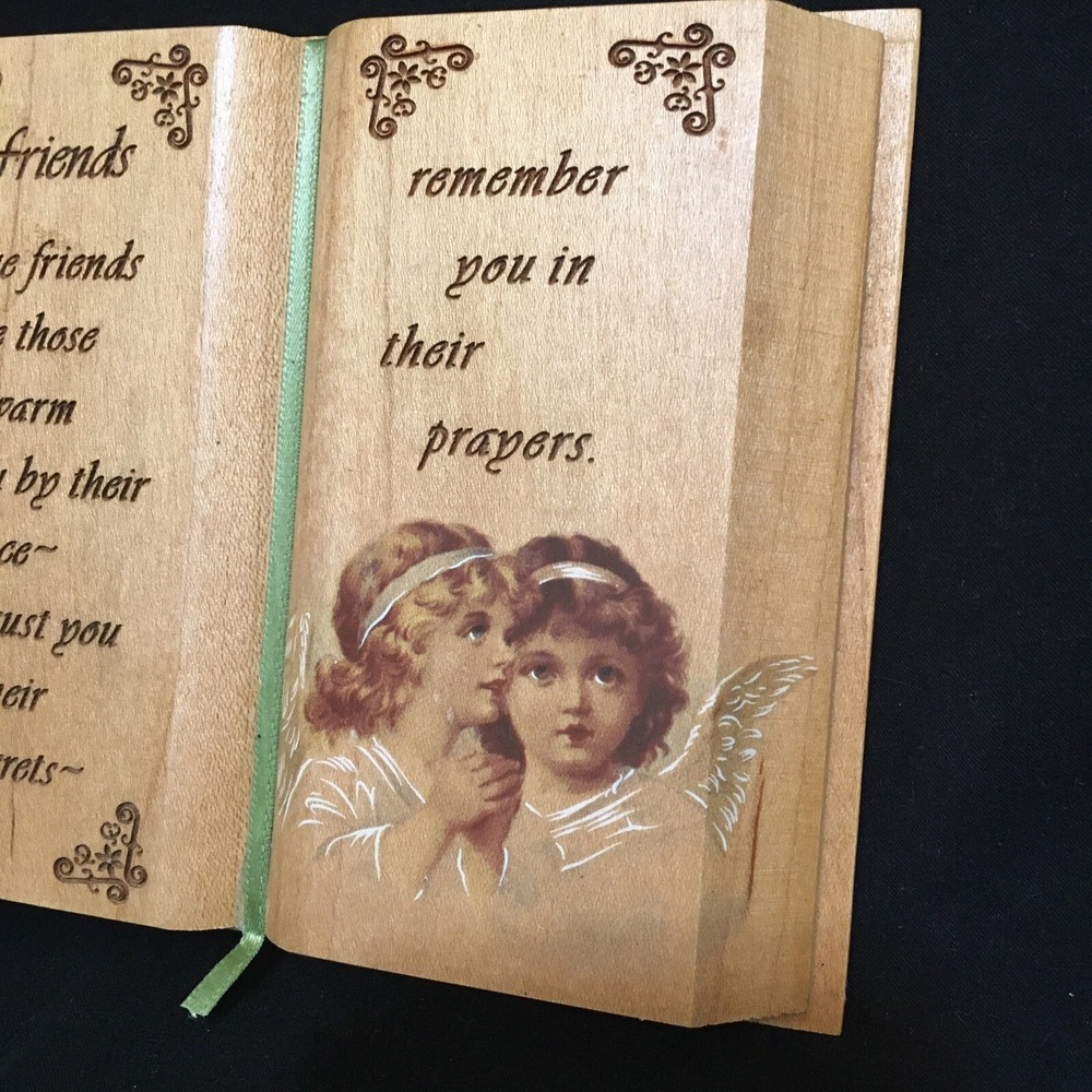 Vintage Plaque Sign motivational friends Quote. Wooden Carved Book Shabby Chic - Picture 5 of 7